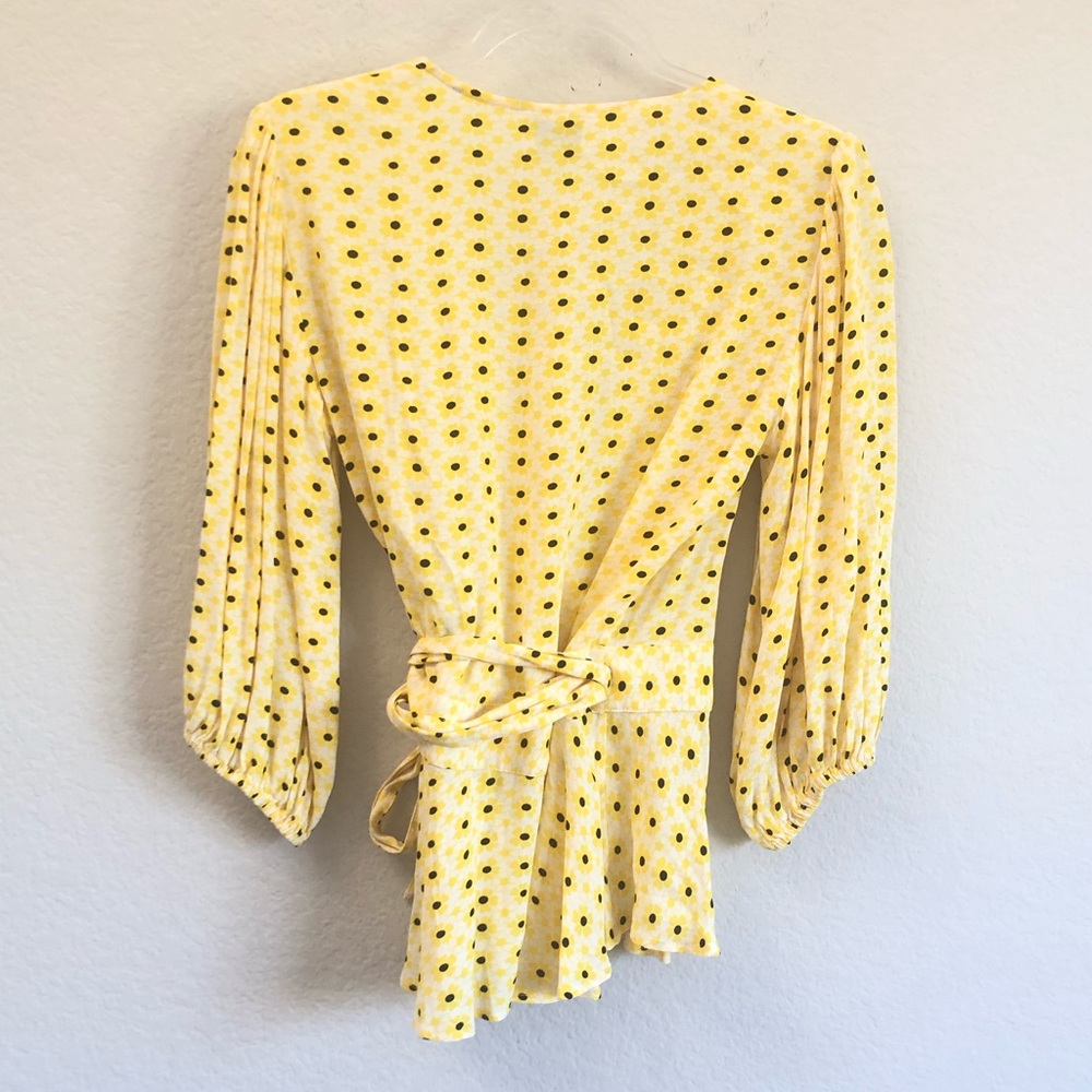 Ganni Floral Print Wrap Blouse Top Sz 36/ 4 - Picture 4 of 6